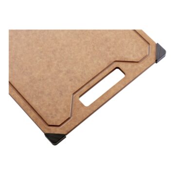 Detalle del taco de goma de la tabla de fibra de madera marrón de 42×30 cm – Zwilling – Cuchillalia.com