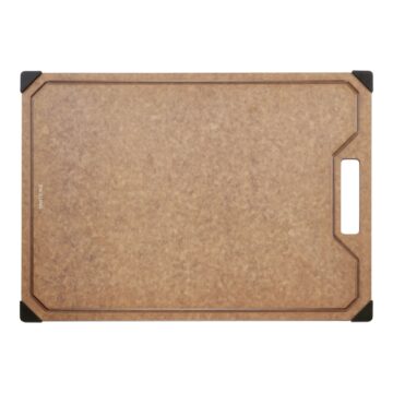 Vista superior de la tabla de fibra de madera marrón de 42×30 cm – Zwilling – Cuchillalia.com