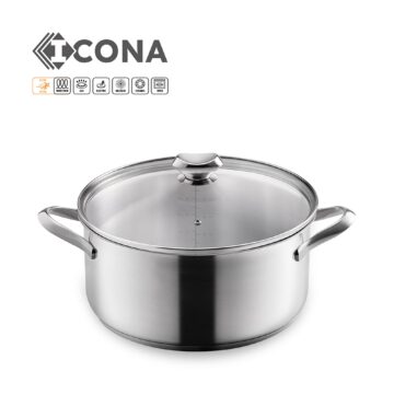 Cacerola de acero inoxidable de 28 cm Metaltex Icona – Cuchillalia.com
