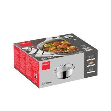 Caja de la cacerola de acero inoxidable de 32 cm Metaltex Icona – Cuchillalia.com