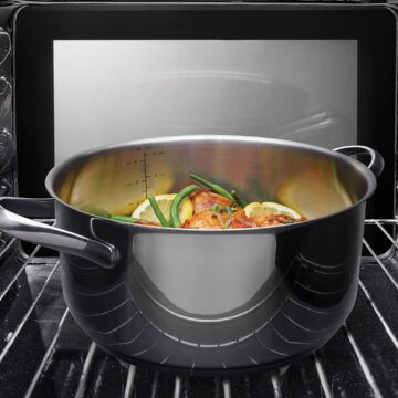 Cacerola de acero inoxidable Metaltex Icona en el horno – Cuchillalia.com