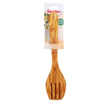 Blister de cubiertos de ensalada de madera de olivo Metaltex – 580630000 – Cuchillalia.com