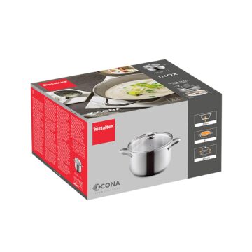Caja de la olla de acero inoxidable de 24 cm Metaltex Icona – Cuchillalia.com