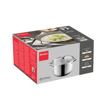 Caja de la olla de acero inoxidable de 26 cm Metaltex Icona – Cuchillalia.com