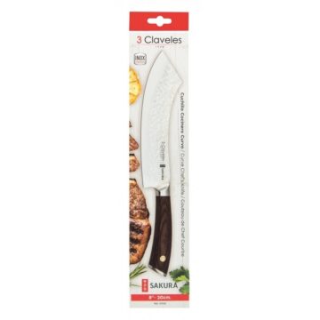 Envase del cuchillo cebollero curvo de 20 cm de hoja – 3 Claveles Sakura 1028 – Cuchillalia.com