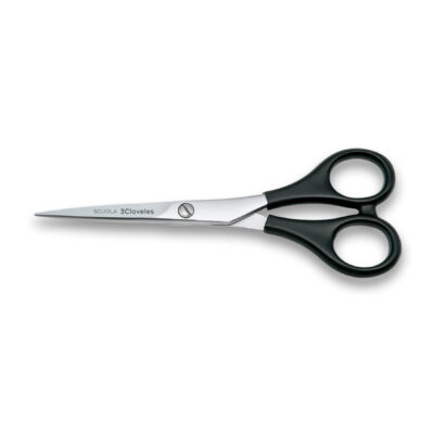 Tijeras peluquería iniciación 5,5 pulgadas 3 Claveles Scuola 12614, acero inoxidable sin apoyadedos