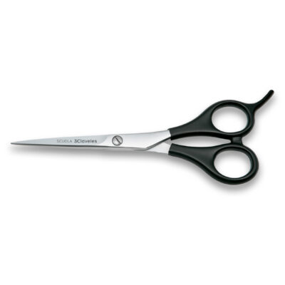 Tijeras peluquería apoyadedos 5,5 pulgadas 3 Claveles Scuola 12620, corte estable para aprendices