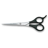Tijeras peluquería apoyadedos 6 pulgadas 3 Claveles Scuola 12621, mango nylon negro filo microdentado