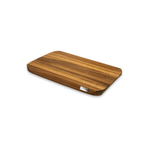 Tabla de nogal artesanal Artelegno 40x25 cm en madera maciza oscura con la placa de la marca