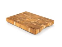 Detalle de la textura y patrón de madera teca con vetas únicas, mostrando la densidad y estructura natural de los anillos